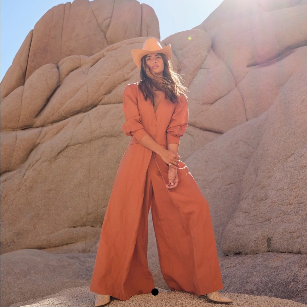 The Bright Side by Rocky Barnes Nomad Sierra Jumpsuit in Sierra Rust Size XS